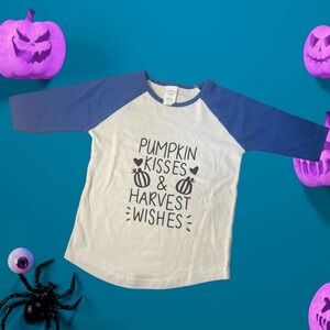 PUMPIN KISSES|‎ TODDLER|SIZE 3T|BASEBALL STYLE|T-SHIRT|FALL|HALLOWEEN| CUTE|GIFT